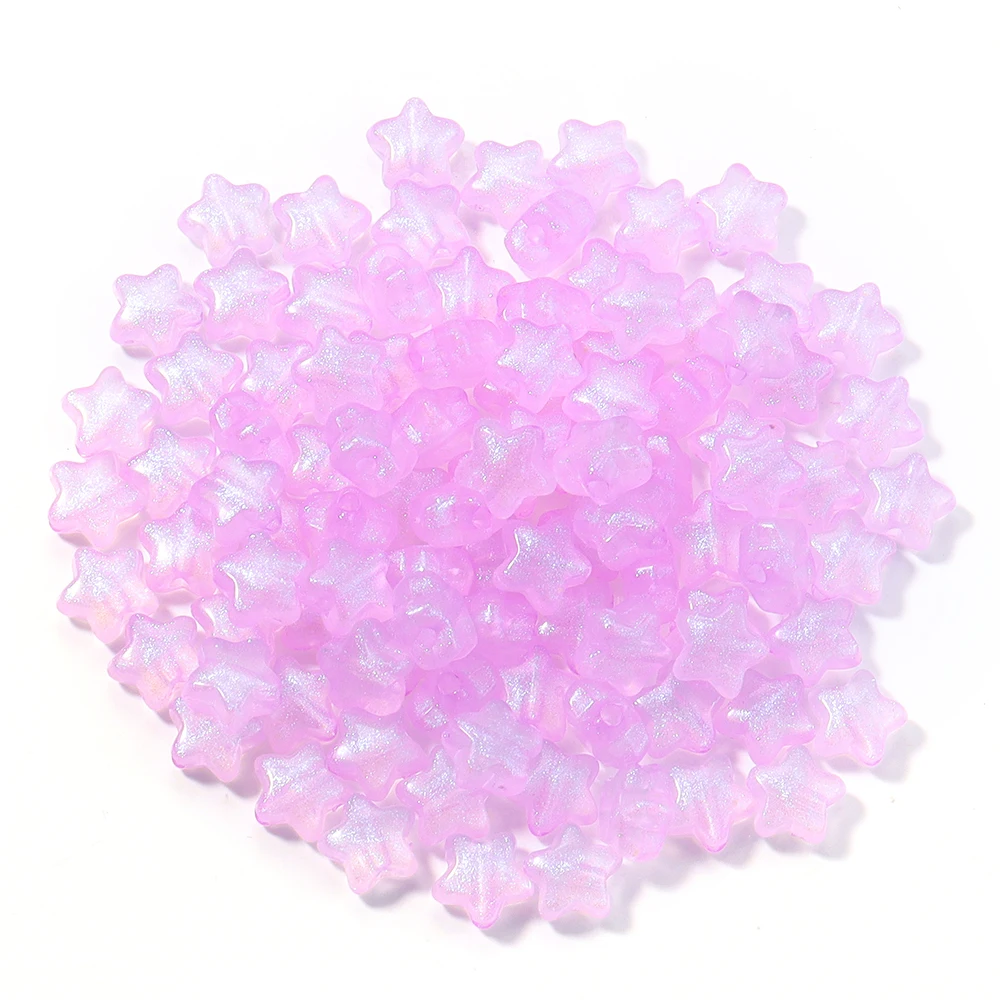 100 teile/los Transparent Acryl Stern Perlen 10mm Funkelnden fünfzackigen Stern Perlen Lose Spacer Perlen Für DIY Schmuck Machen