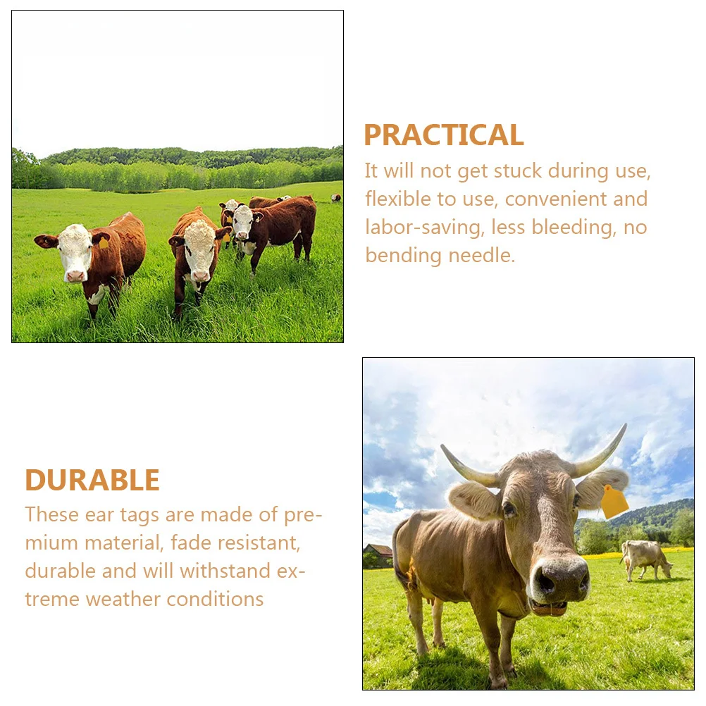 

100Pcs Animal Ear Tags Smooth Flexible Application Less Bleeding for Cattle Sheep Pig Goat Cow Ear Tag