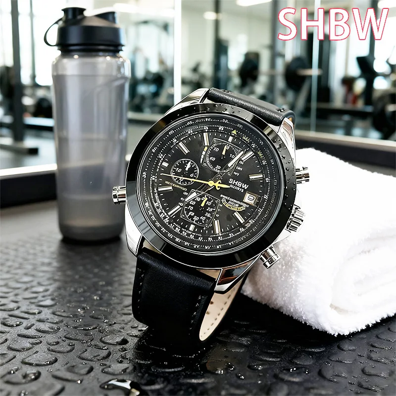 

SHBW Новые мужские кварцевые часы Роскошные стильные деловые наручные часы Водонепроницаемые часы с календарем Автоматические кожаные часы из нержавеющей стали