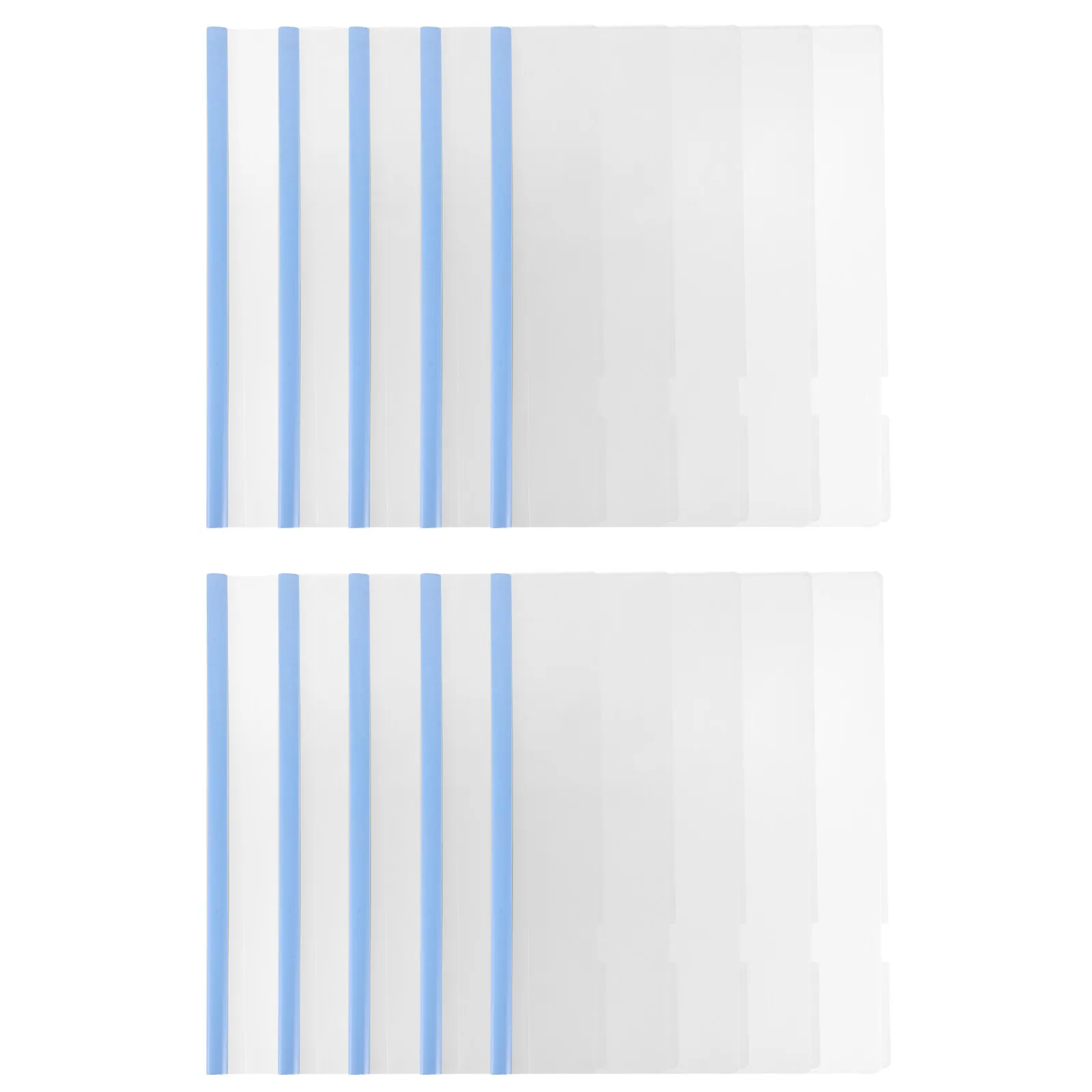 

10Pcs Transparent File Folders with Sliding Bar Clip Rod Clamp for Documents Papers Birth Certificates Resume Portfolio