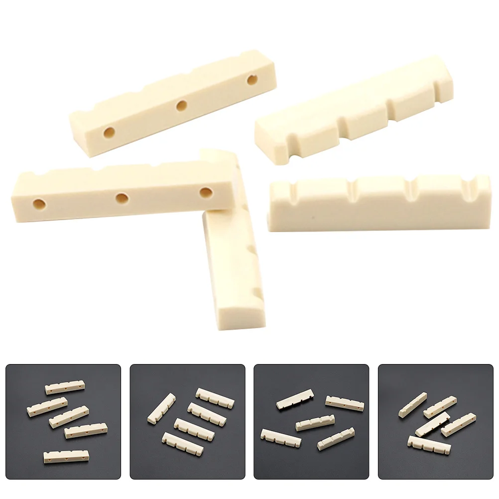 

5Pcs 8-String Mandolin Nut Pre-Slotted Plastic String Nut Replacement Durable Mandolin Parts Accessories Instrument Parts