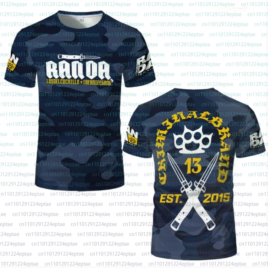 Camiseta Masculina RANDA de Verão con Estampado 3D, Transpirable, Deportiva, Casual, Militar, Camuflada, Manga Corta