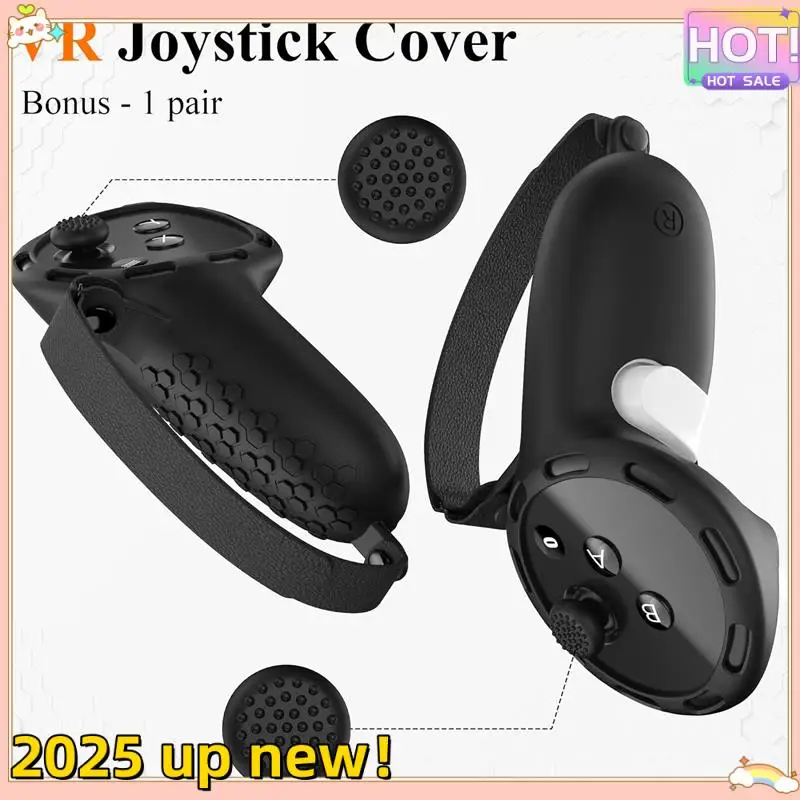 Delicate Texture-Hand Controller Grips Silicone Grips Cover Protective Sleeve Controller Hand Straps For Meta Quest 3 VR Parts