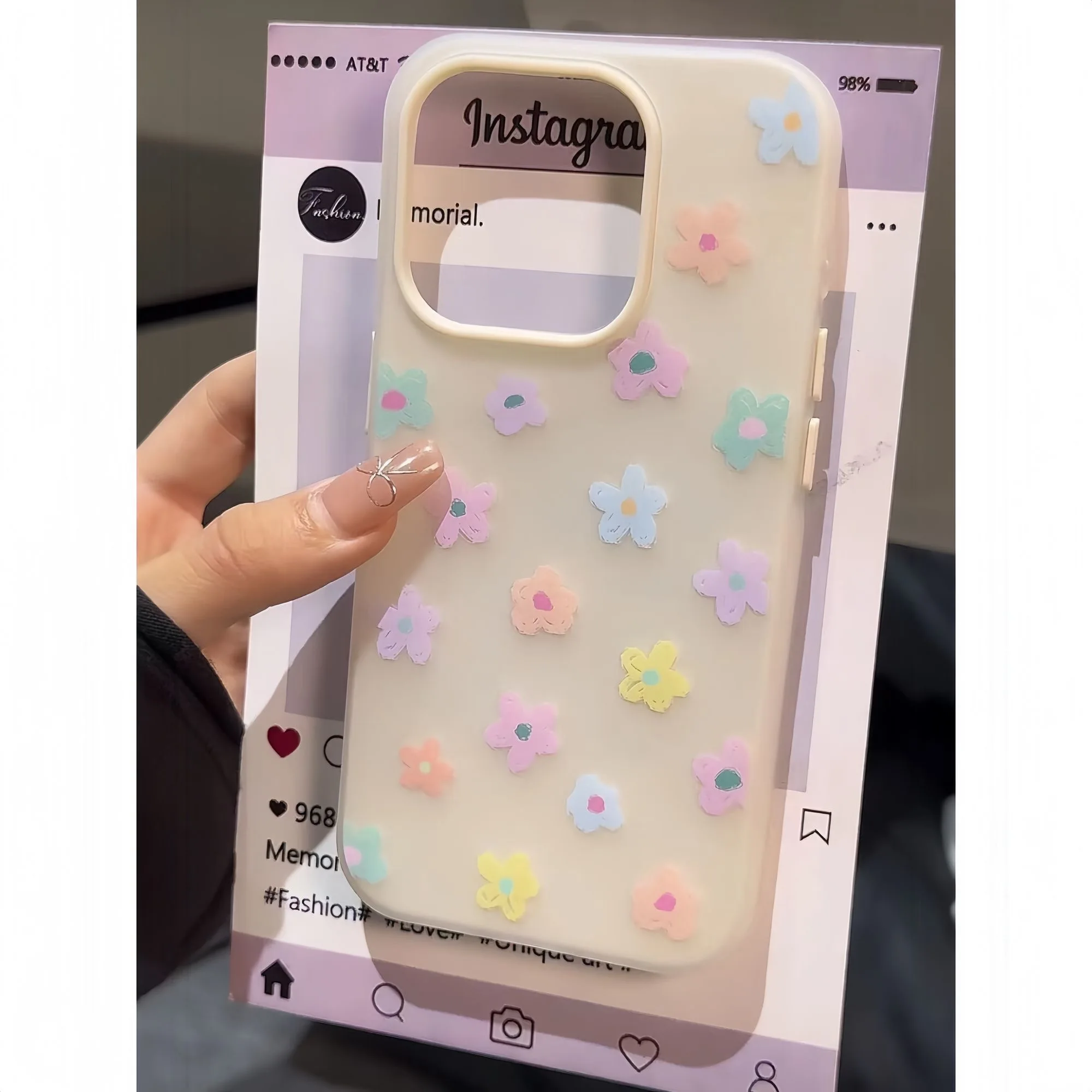 حافظة هاتف DMAWMJ على شكل زهور لطيفة لهاتف آيفون 16 برو ماكس 15 بلس 14 13 11 غطاء خلفي من السيليكون المقاوم للصدمات لهاتف آيفون 12 برو