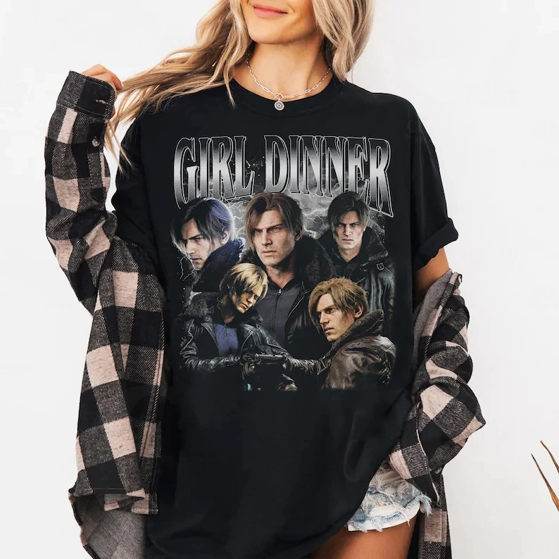 Leon S Kennedy Girl Dinner shirt, Resident evil 9 requiem, Game Tee Harajuku  Vintage Clothes