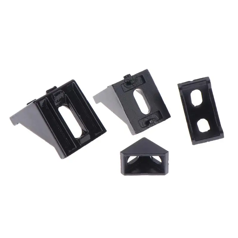 5Pcs Corner Bracket Fitting Black Angle Aluminum Connector 2020/2028/3030/3060/4040/4545 For Industrial Aluminum Profile