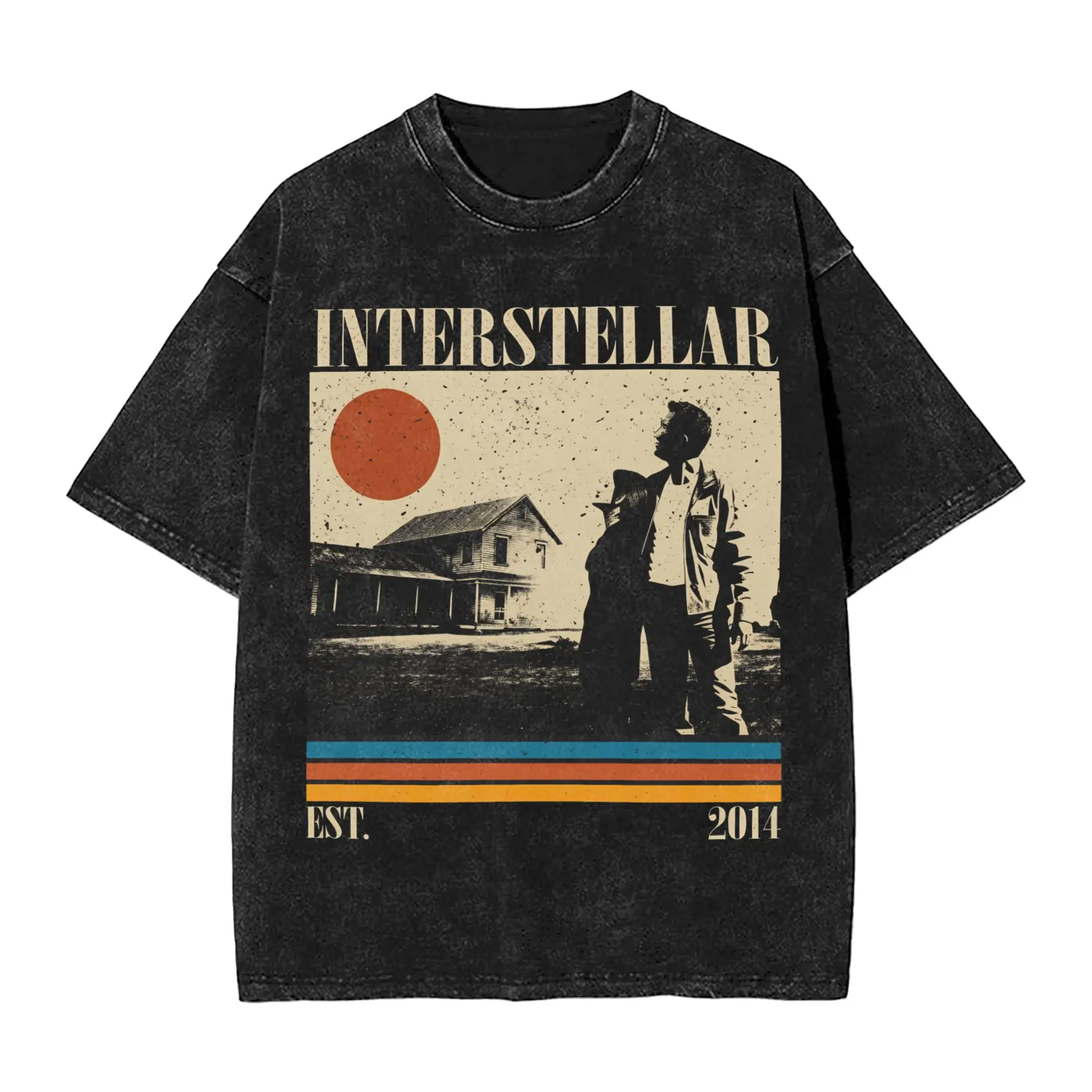 Limited Interstellar Vintage T-Shirt for Men  Vintage 100% Cotton Tees O Neck Short Sleeve T Shirt Adult Clothing,