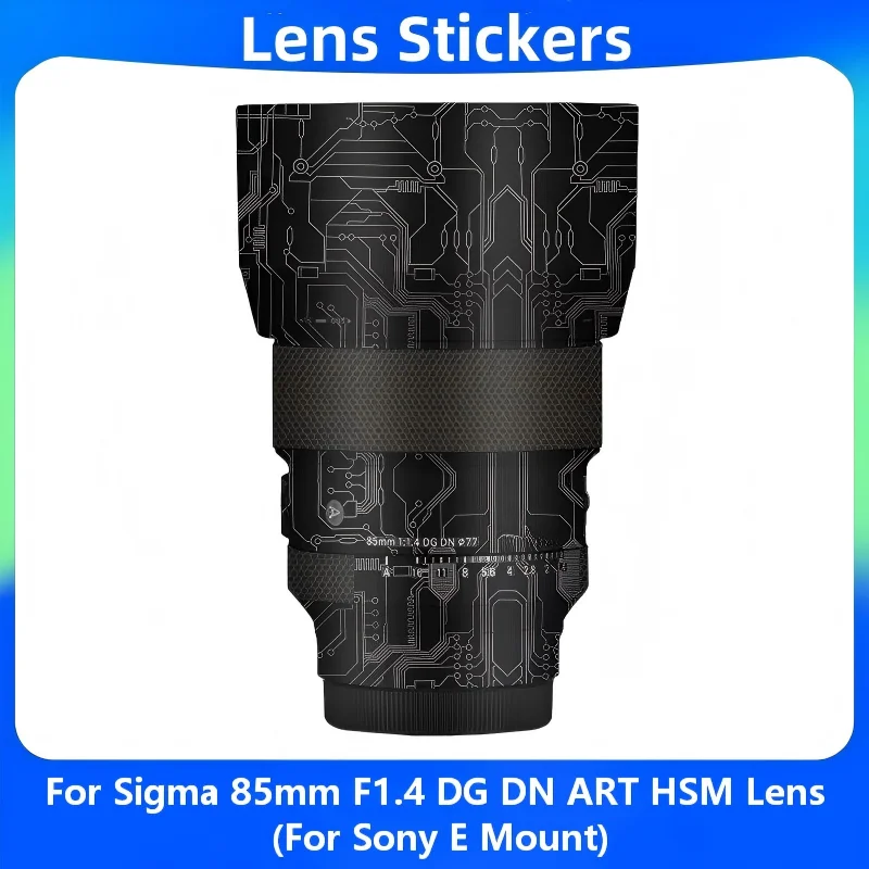Para sigma 85mm f1.4 dg dn arte hsm lente adesivo anti-risco casaco envoltório película protetora protetor do corpo capa de pele para sony e mount