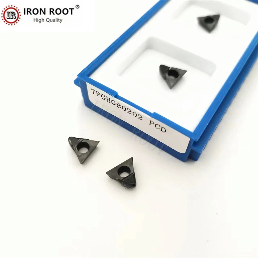 2P High Hardness PCD Series Iinserts TPGH080202, TPGH080204  PCD CNC Metal Lathe Tool Turning Hard Diamond Iinsert