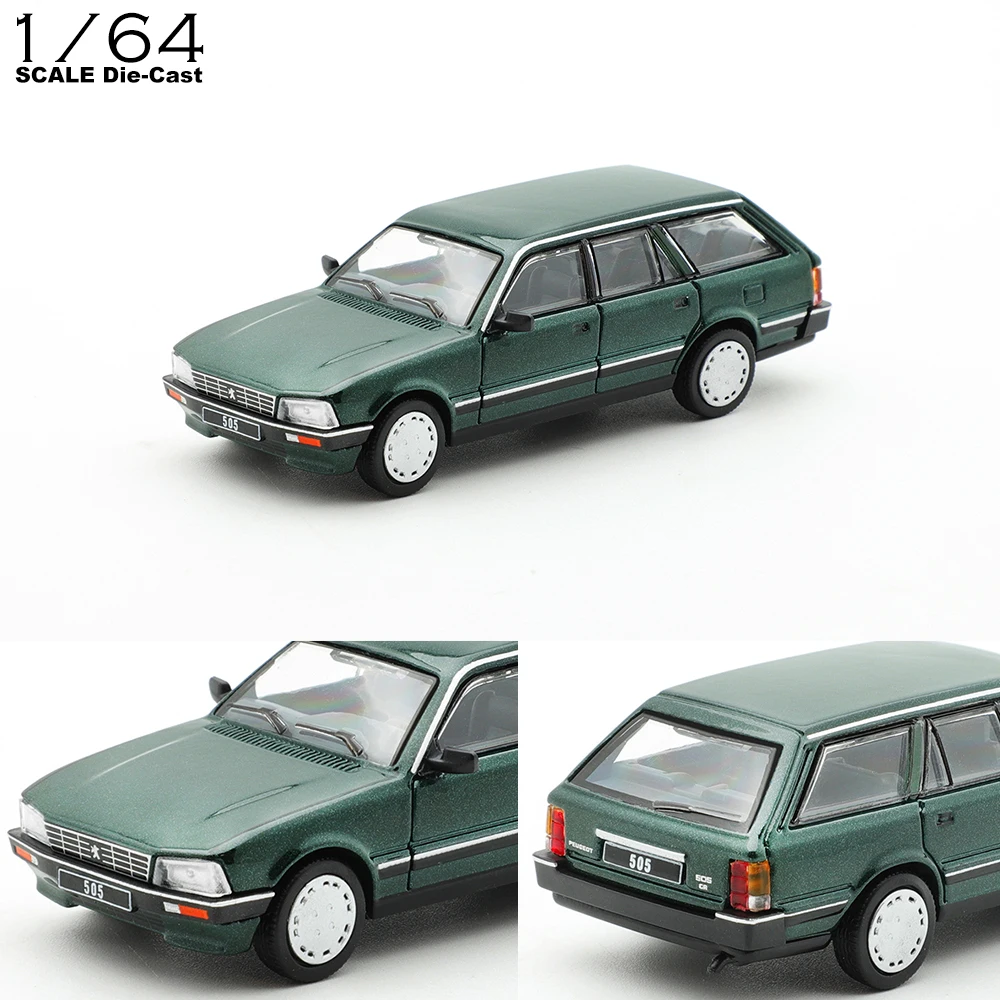 DCT 1/64 505SW Model Car Vintage Vehicle Wagon Diecast Car Collection Toy Station Vehicle Gift For Adults With Display Case