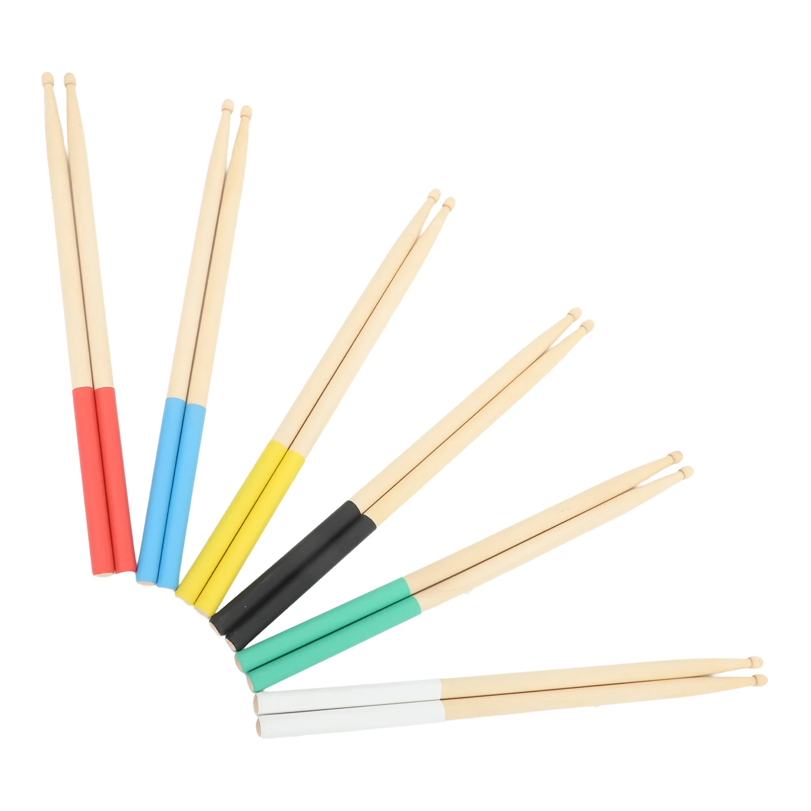 

6Pairs Drumsticks Wooden NonSlip Grip Fits All Drums Musical Performance Round 5ADesign For Children Adults Students Musicians