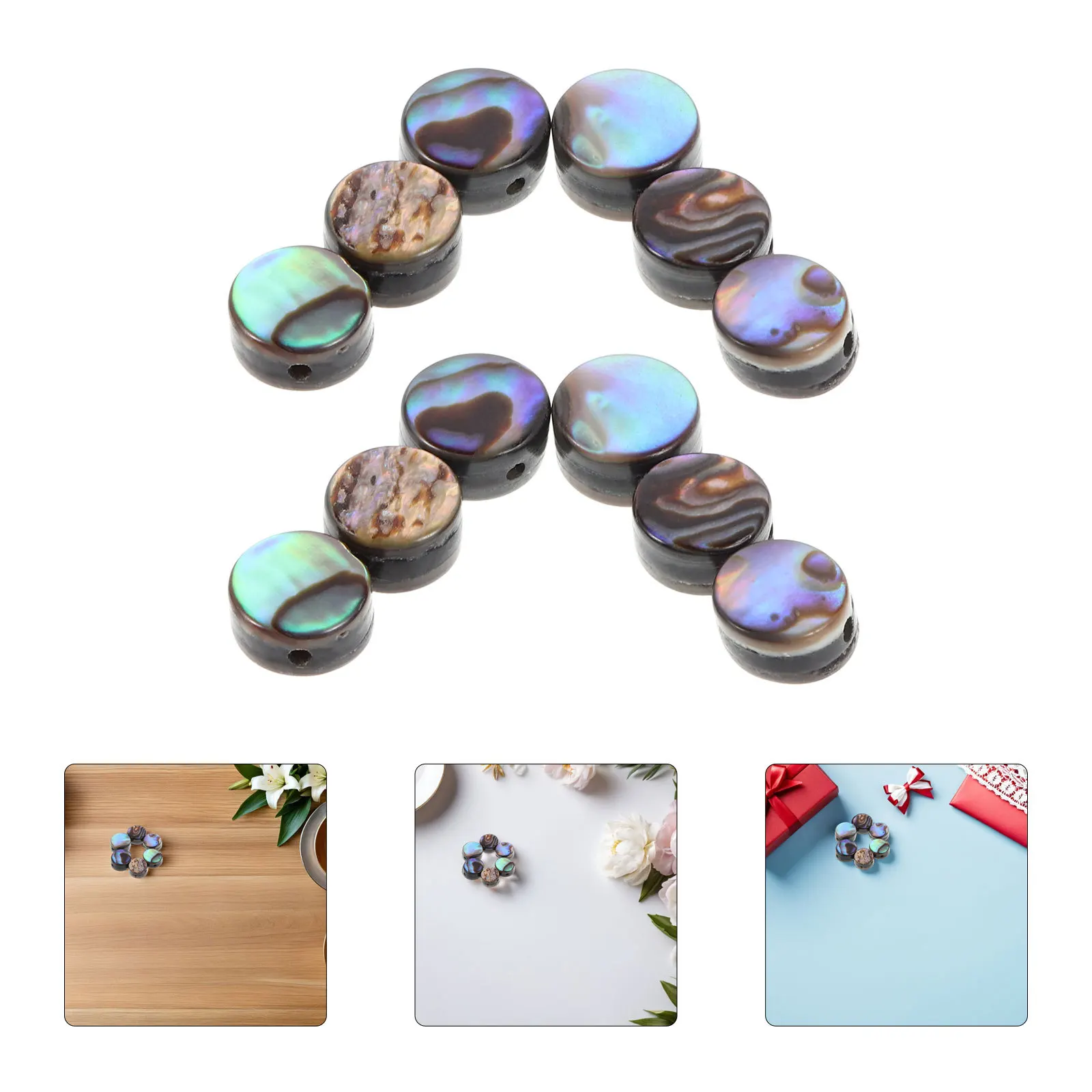 

20Pcs Abalone Disc Beads 6mm Smooth Iridescent Finish DIY Jewelry Making Supplies Mini Spacer Beads for Bracelets Necklaces