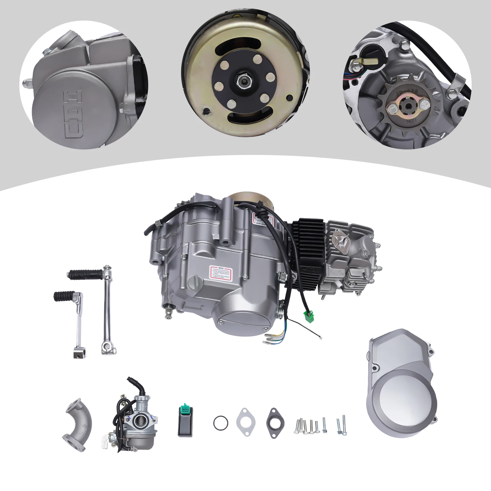 125cc Engine 4-Speed Pit Dirt Bike Engine Kit Manual Clutch Kick Start ATV Engine Motor 125cc Engine for Honda CRF50 CRF70 XR50