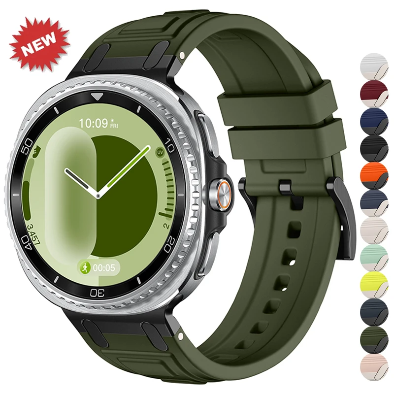 Sports Silicone+Metal Strap For Samsung Galaxy Watch 8Classic 46mm 8 9 44mm 40mm Bracelet Band for Galaxy Watch 8 9 Correa