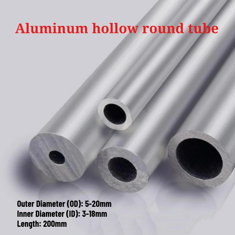 1/2 шт., алюминиевая круглая труба, наружный диаметр 5 мм-20 мм, внутренний диаметр 3 мм-18 мм, прямые полые круглые трубы, сантехнический инструмент «сделай сам», металл