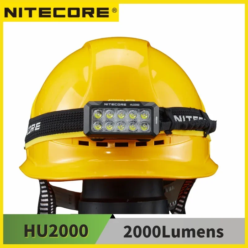 NITECORE HU2000 High Output Split-Type Work Headlamp 2000 Lumens USB-C Recharge LED Headlight Work Light Flexible Power Options