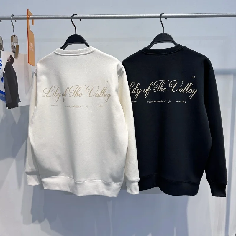 

Faionable Winter Men's Sweatirt round Ne Fce Lined Hoodie Casual Letter Print All-Match Thiened Base Layer Top