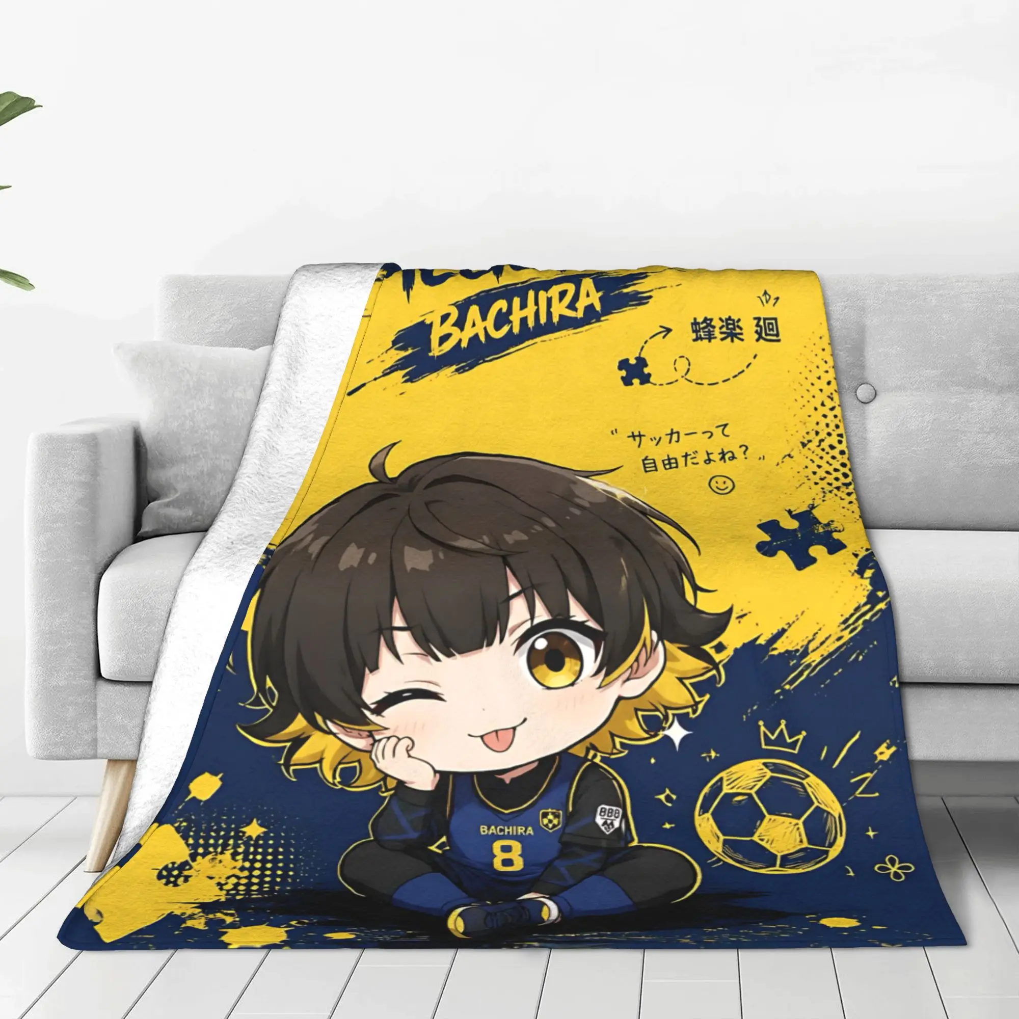 1PC home Christmas Room Decor Blue Lock Football Anime Blanket Throw Blanket  Novelty Warm Blanket All Season
