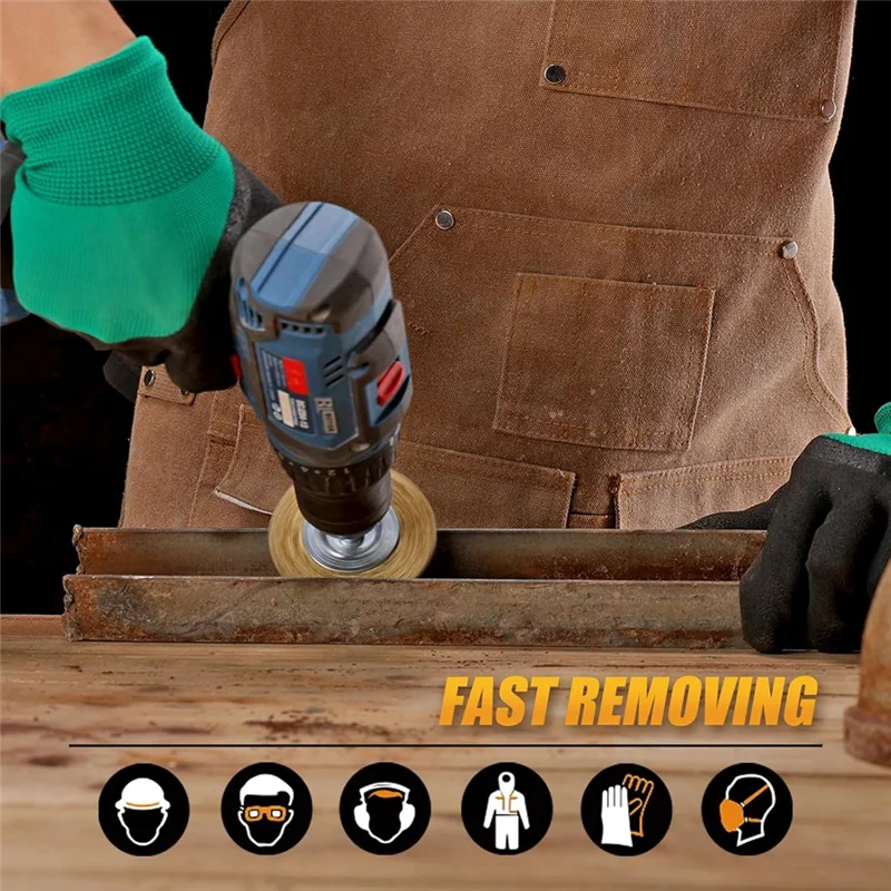 

Проволочная чашечная щетка для дрели, комплект из 9 щеток из углеродистой стали, грубые гофрированные абразивные щетки с латунным покрытием-A83Z