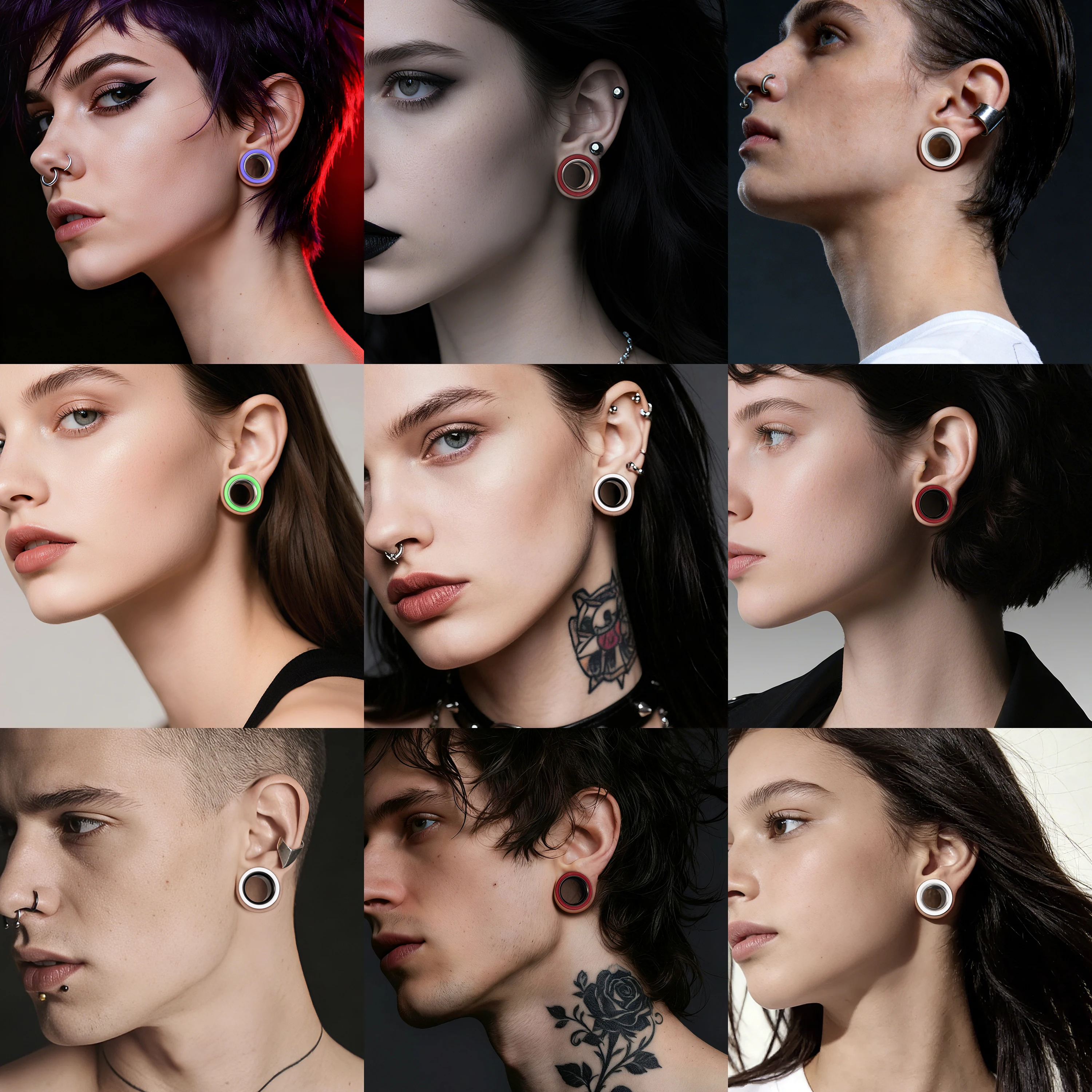 Vankula 2PCS New Two-color Stainless Steel Horn Fit Body Ear Tunnels Piercing Body Jewelry Hypoallergenic Jewelry  Women Gift