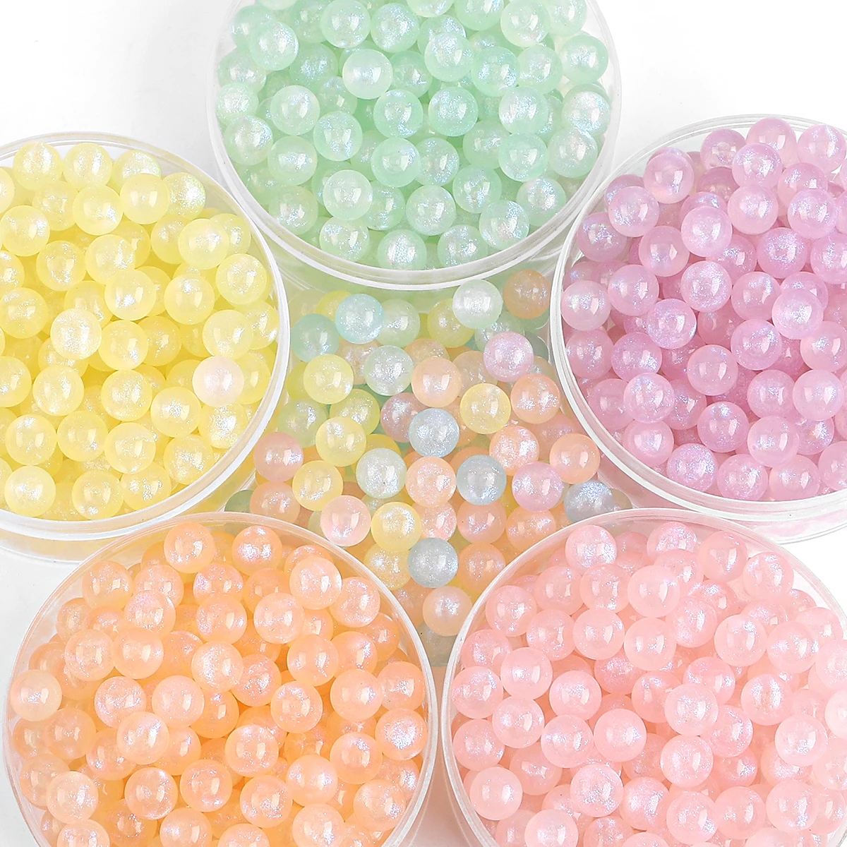 6/8mm Runde Acryl-Jelly-Perlen, lose Spacer-Perlen für Schmuck, Armbänder, Halsketten, DIY-Zubehör – Detail 3