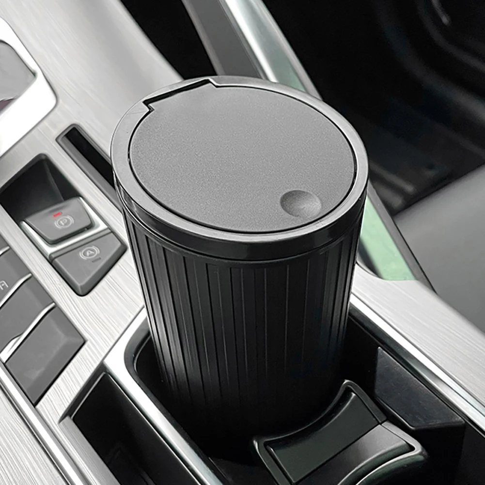 Car Trash Can Cup Holder Leakproof Vehicle Garbage Bin Waterproof Storage Cup Support Press Type Large Capacity Automobile Parts