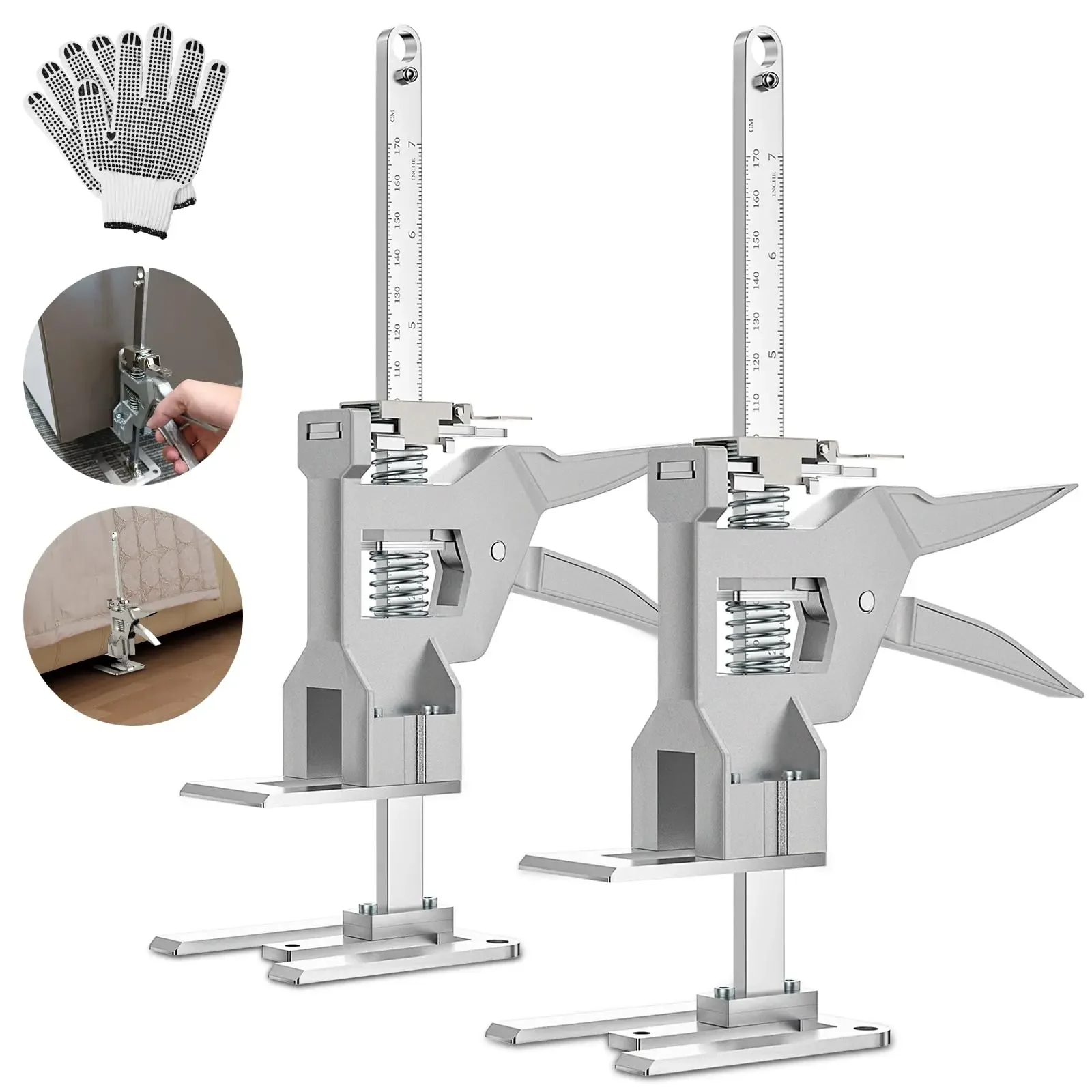 440 Lb Load-Bearing Stainless Steel Hand Lifting Jack Tool With Level 12 In