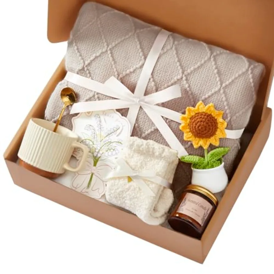 

Подарки на день рождения для женщин: Набор для ухода за собой «Подсолнух» для поднятия настроения, подарочные корзины для скорейшего выздоровления, корзины для выражения заботы, упаковка Thinki