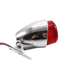 Chrome Motorcycle LED Brake Running Tail Light Cafe Racer Bobber Vintage Bike CB