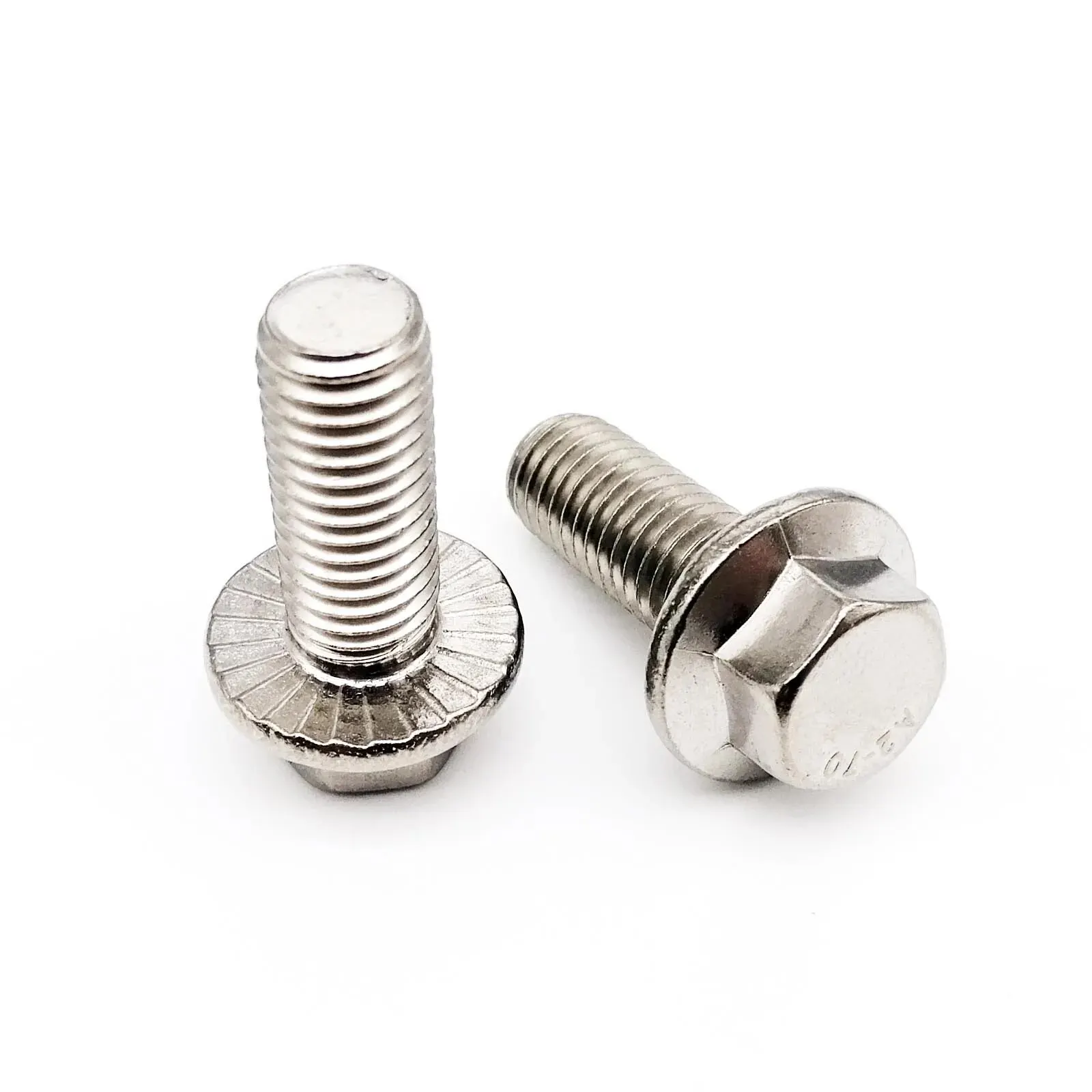 2/5/10pcs Flange Head Bolt Hexagon Hex Head with Serrated Washer Cap Screw M5 M6 M8 M10 M12 A2-70 304 Stainless Steel GB578