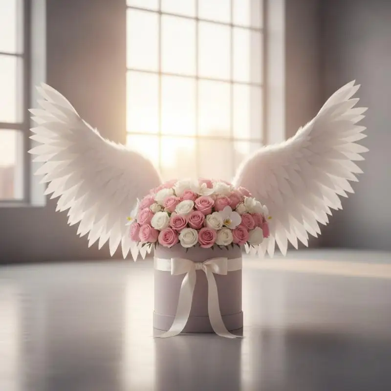 Electric Openable Angel Wings Bouquet Decor Pearl Cotton Valentine DIY Handcraft Material Pack Flower Ornament Supplies