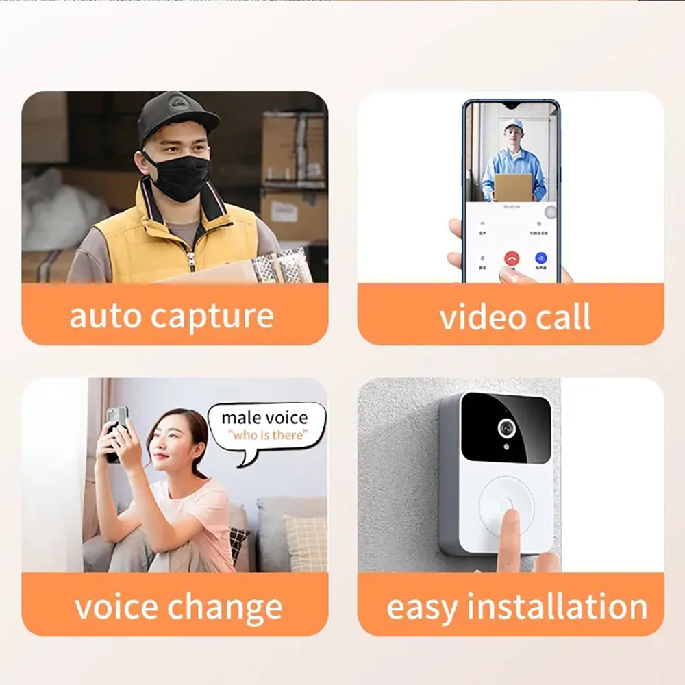 WiFi Doorbell Video Tuya Doorbell AC Power USB Battery Type Smart Life Doorbell Smart Home Security Night Vision Camera Doorbell