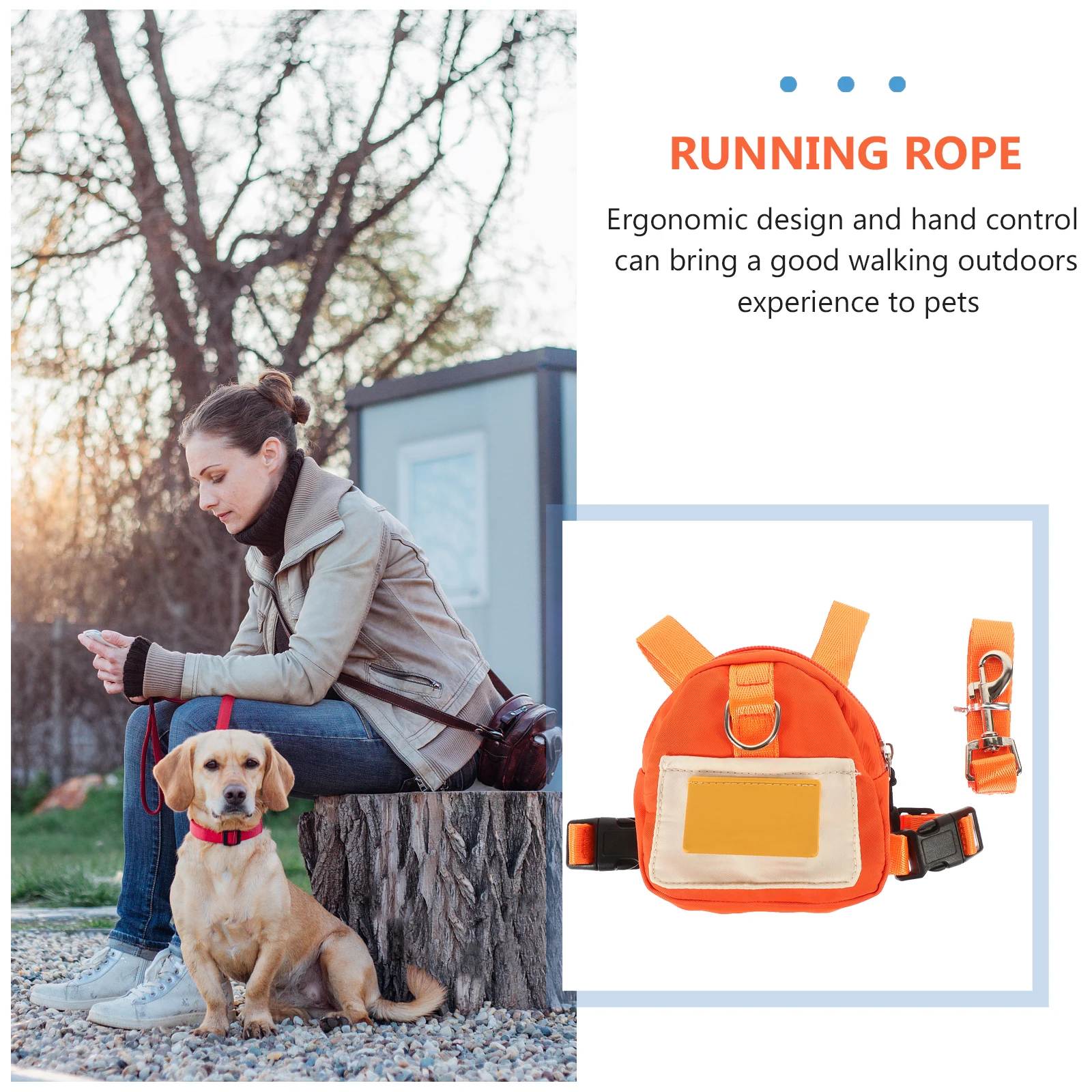 

1 Set Pet Dog Backpack Harness Adjustable Mini Backpack For Walking Outdoor Camping Small Dog Bag Supplies Portable Self-Wearing