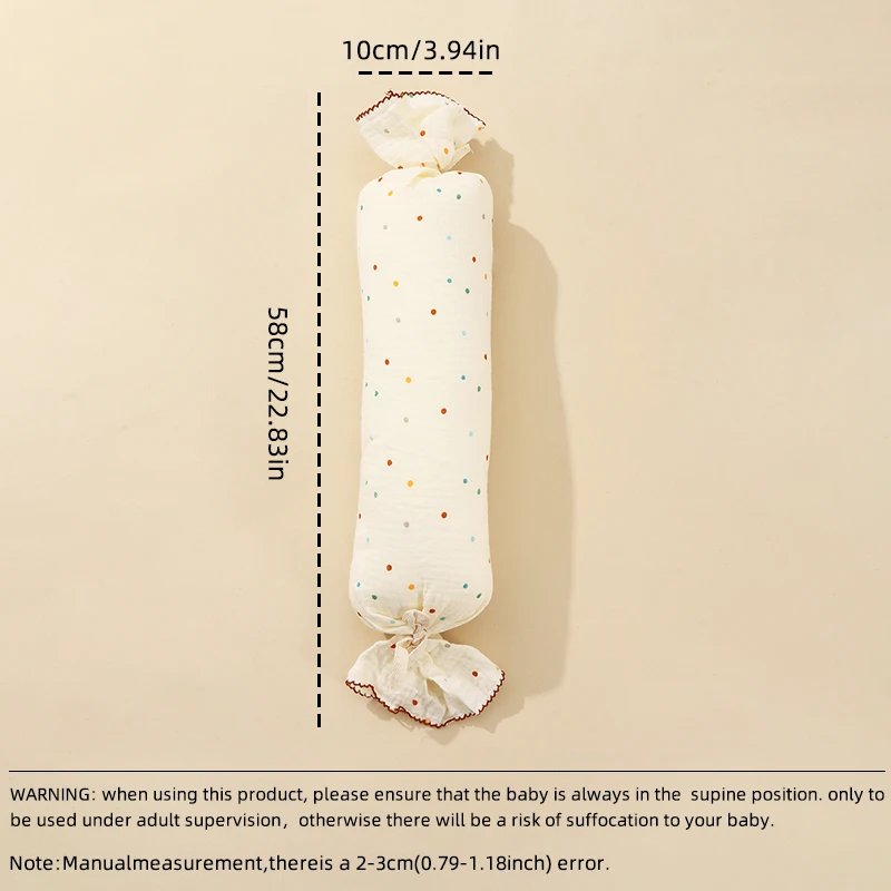 Baby baby candy pillow, cotton gauze pillow can be detached and washed, anti-side deviation bump bed, baby sleep artifact