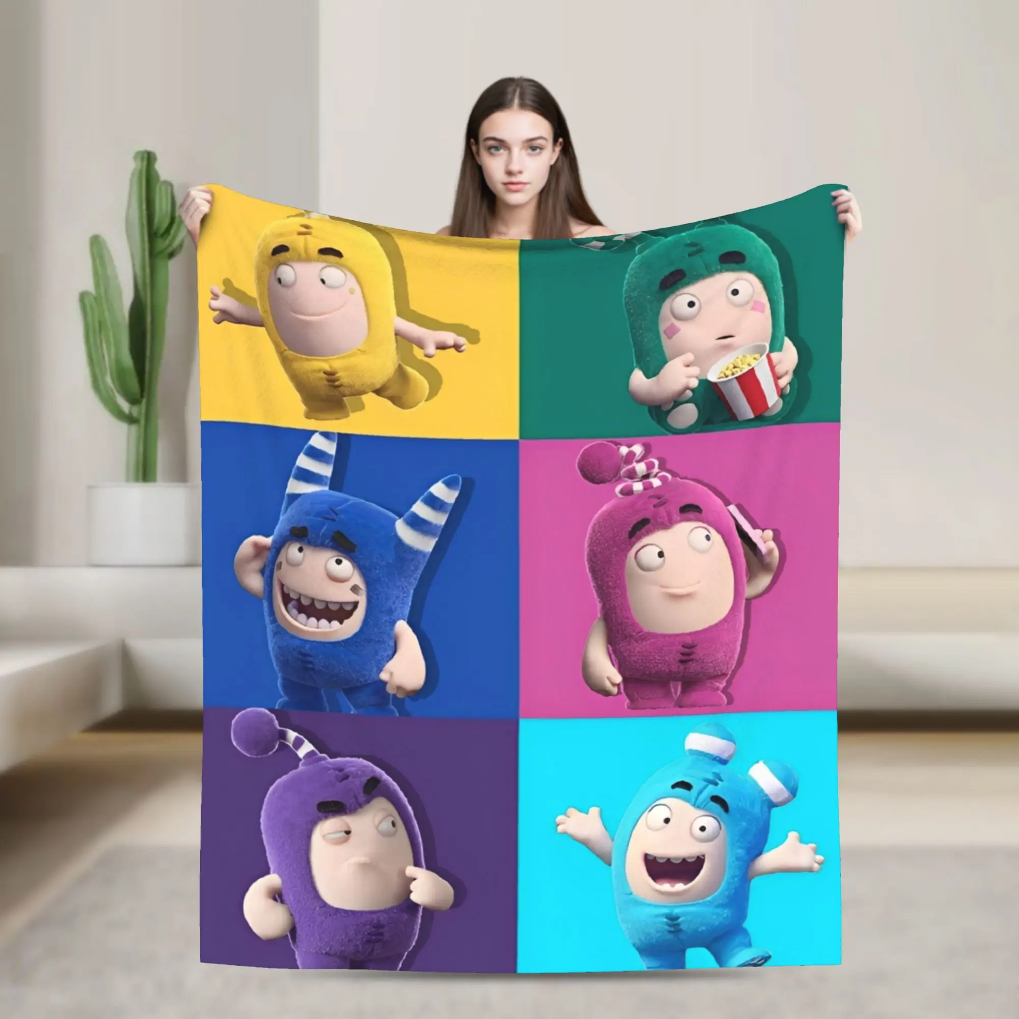 Oddbodes Cartoon  Super Soft Blanket  Kids Plush Throw Blanket Novelty Home Decor Flannel Bedspread Sofa Bed Cover
