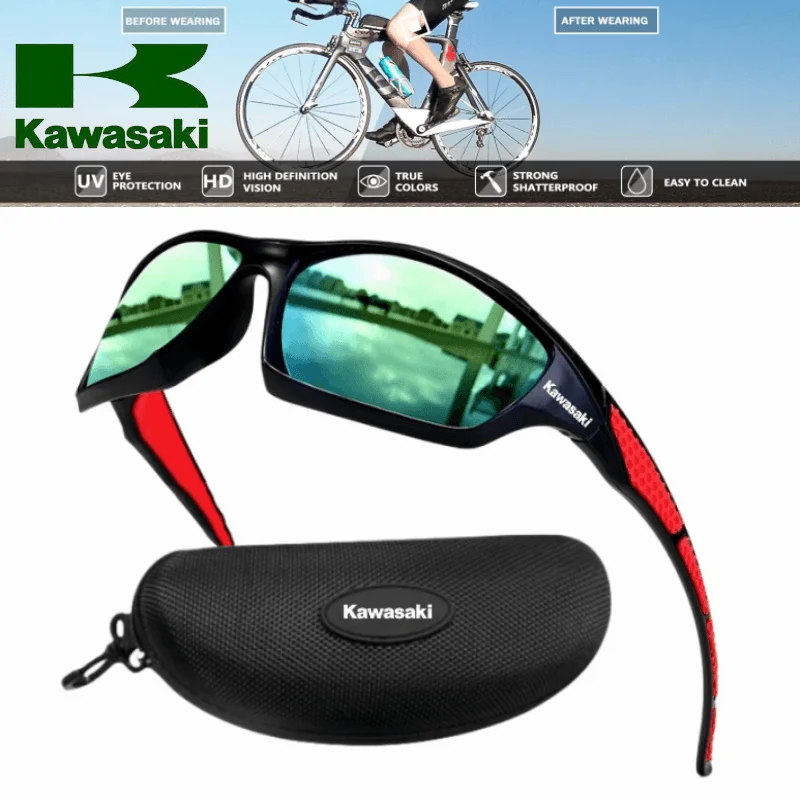 Kawasaki Sports Polarized Sunglasses for Men and Women Cycling Running Fishing UV Protection Sun Glasses motorcycle Goggles