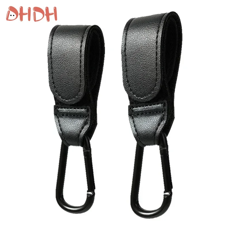 2個入り レザー ベビーカーフック 調節可能 PU カートフック おむつバッグハンガー ベビーカーオーガナイザー 旅行用品 ママと子供向け