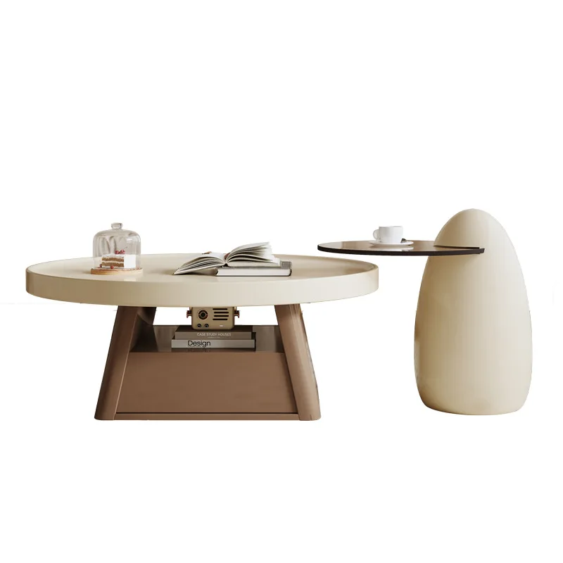 

Журнальный столик во французском кремовом стиле, бытовой, для маленькой квартиры, современный простой, круглый журнальный столик в стиле ретро со знаменитостями в Интернете