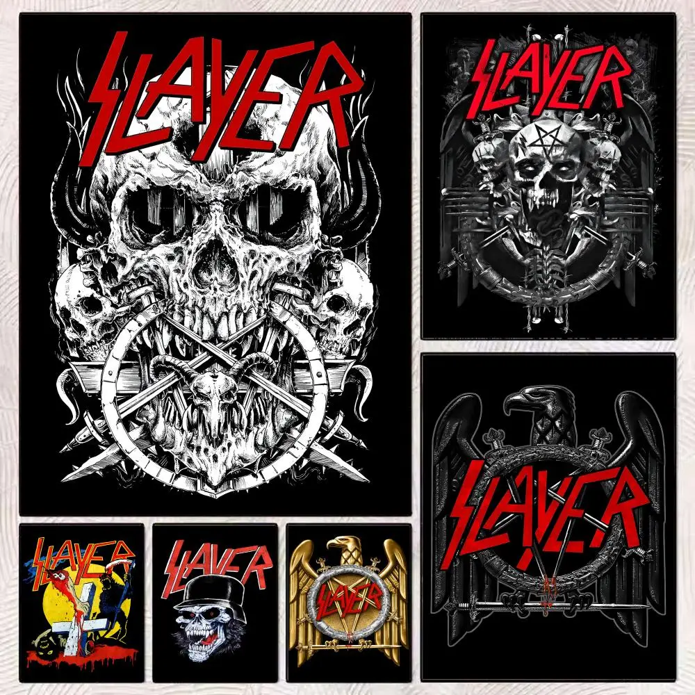 

Thrash Metal S-Slayer Band Poster HD Art Mural Wallart Waterproof Vintage Print Decor for Home Decoration DIY Durable