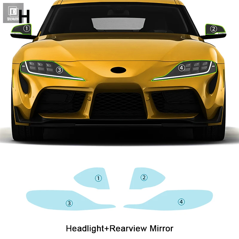 

PPF Paint Protection Film for Toyota Supra GR A90 A91 MK5 2019-2022 Headlight Rearview Mirror TPU Transparent Protective Film
