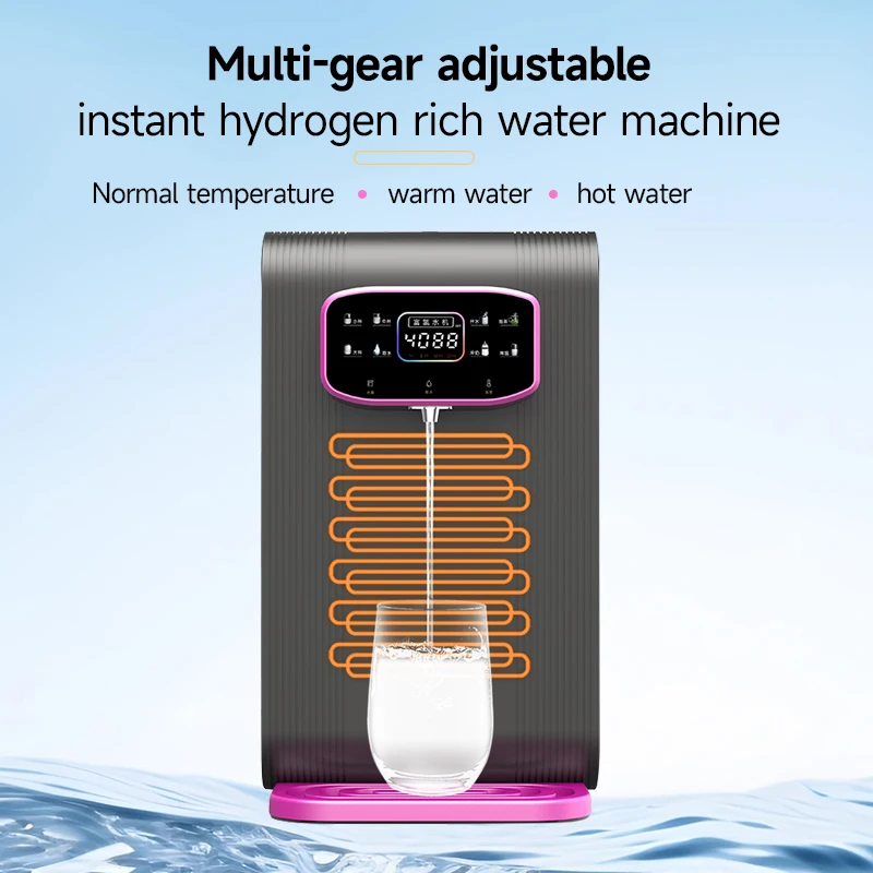 Hydrogen Water Dispenser Alkaline Ionizer Machine with 4000ppb Electric Desktop Model for Home Office Outdoor & Car Use