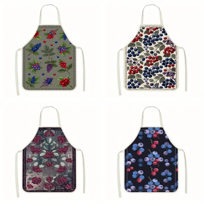 

Фартук с рисунком фруктов и ягод, льняной фартук, подходит для приготовления пищи на кухне, общения родителей и детей, рисования и других мероприятий.