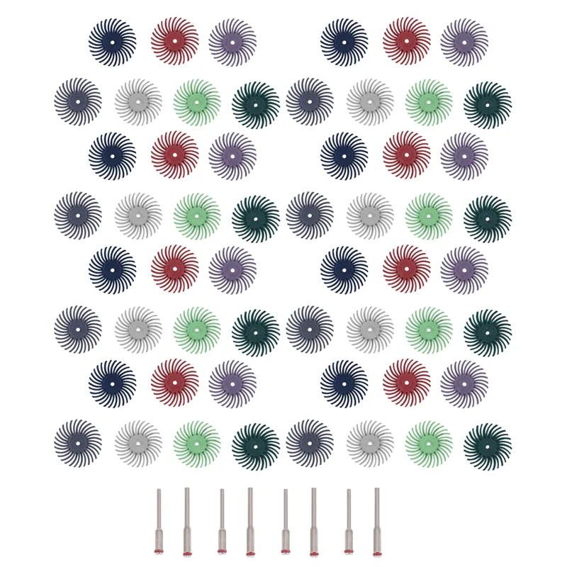B03C-64 個 1 インチラジアル剛毛ディスクキット研磨ブラシ 3 と 2.35 ミリメートルシャンク詳細研磨ホイールロータリーツールアクセサリー