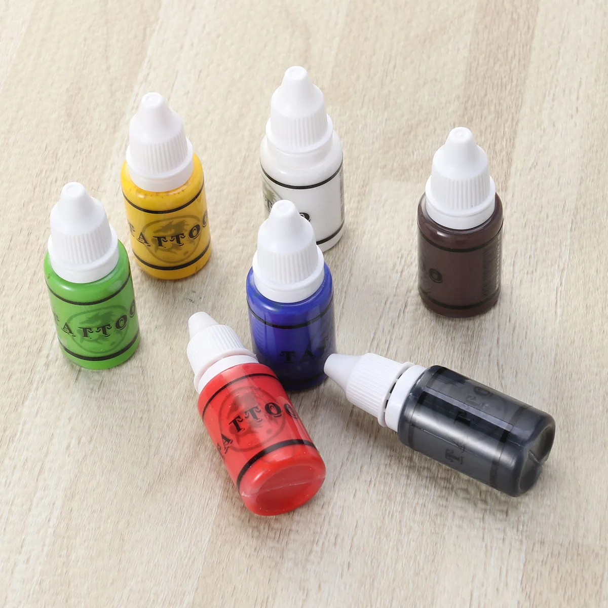 

7Pcs Pigment Kit for 15Ml Professional Tattoo Ink Set Natural Microblading Color Easy to Use Long-Lasting