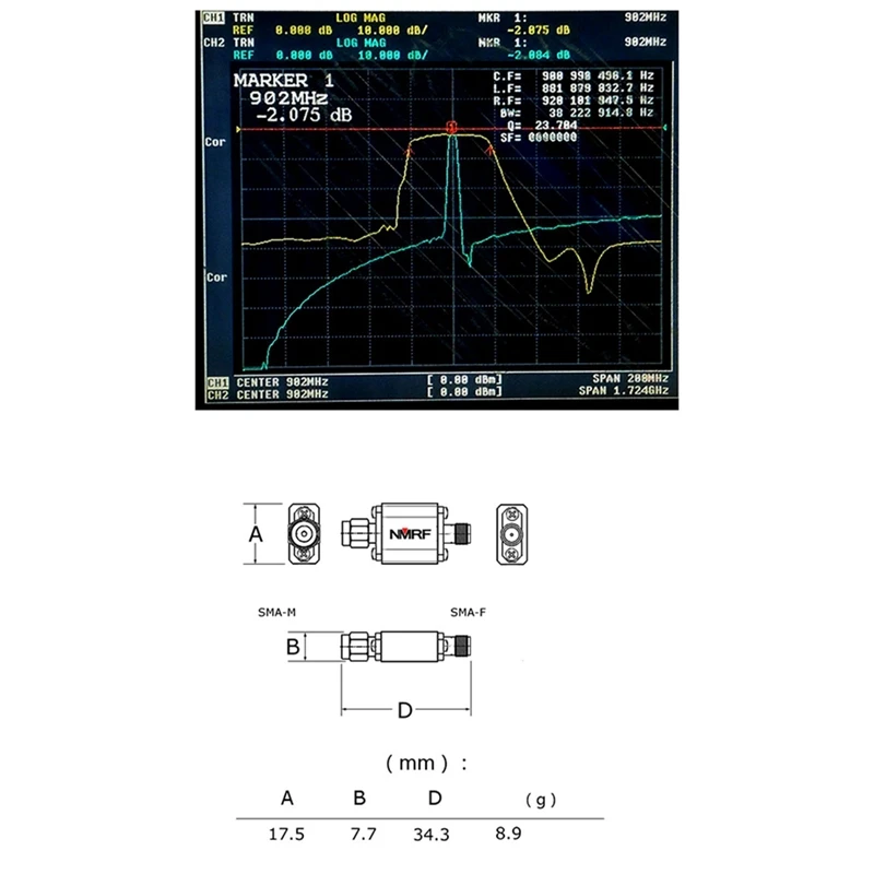 NMRF 1 PCS 902Mhz RFID Receiver 890 To 915Mhz SMA Interface Electronic Component Filter