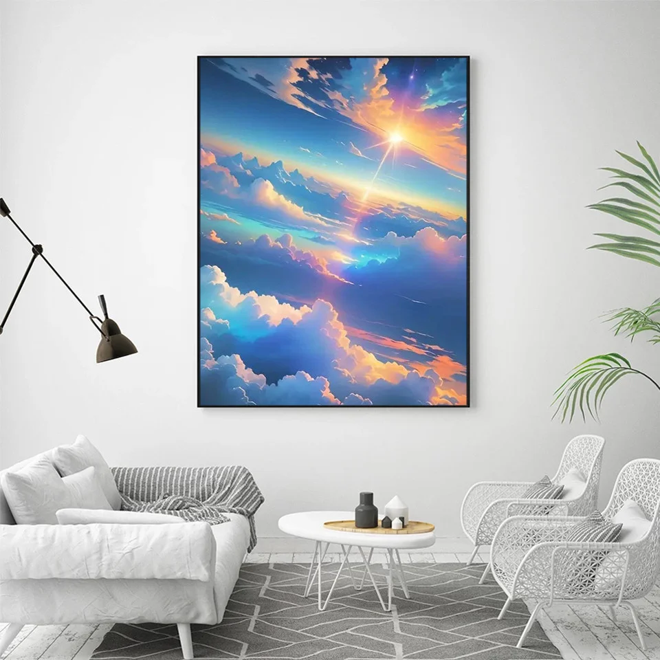 AZQSD Diamond Painting New Arrival Sunset Landscape Full Round Drill Rhinestones Seaside Beach Embroidery Home Decor