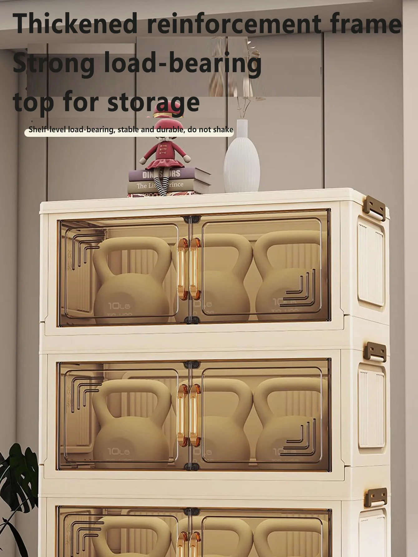 Großer Faltbarer Aufbewahrungsschrank für Wohnzimmer Snack- & Kleinteile-Organizer für den Hausgebrauch Keine Installation Erforderlich