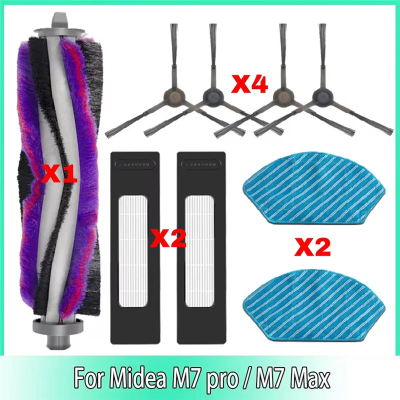 THIVN-Main Side Brush Filter Mops Cloth For Fakir Rs 770 Robot Vacuum Cleaner Replacement