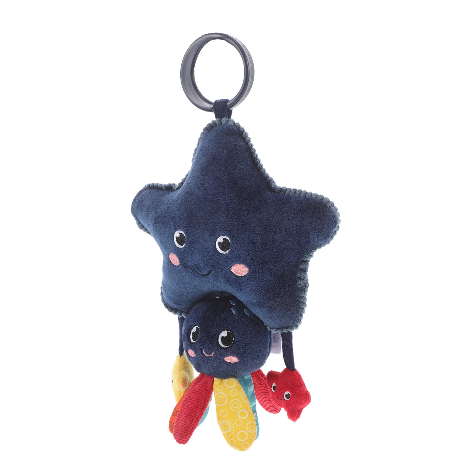 دمية حيوانات بحرية محمولة قابلة للغسل للأطفال الرضع، تعلق على سرير الأطفال أو عربة الأطفال أو مقعد السيارة، مع أجراس رياح حسية