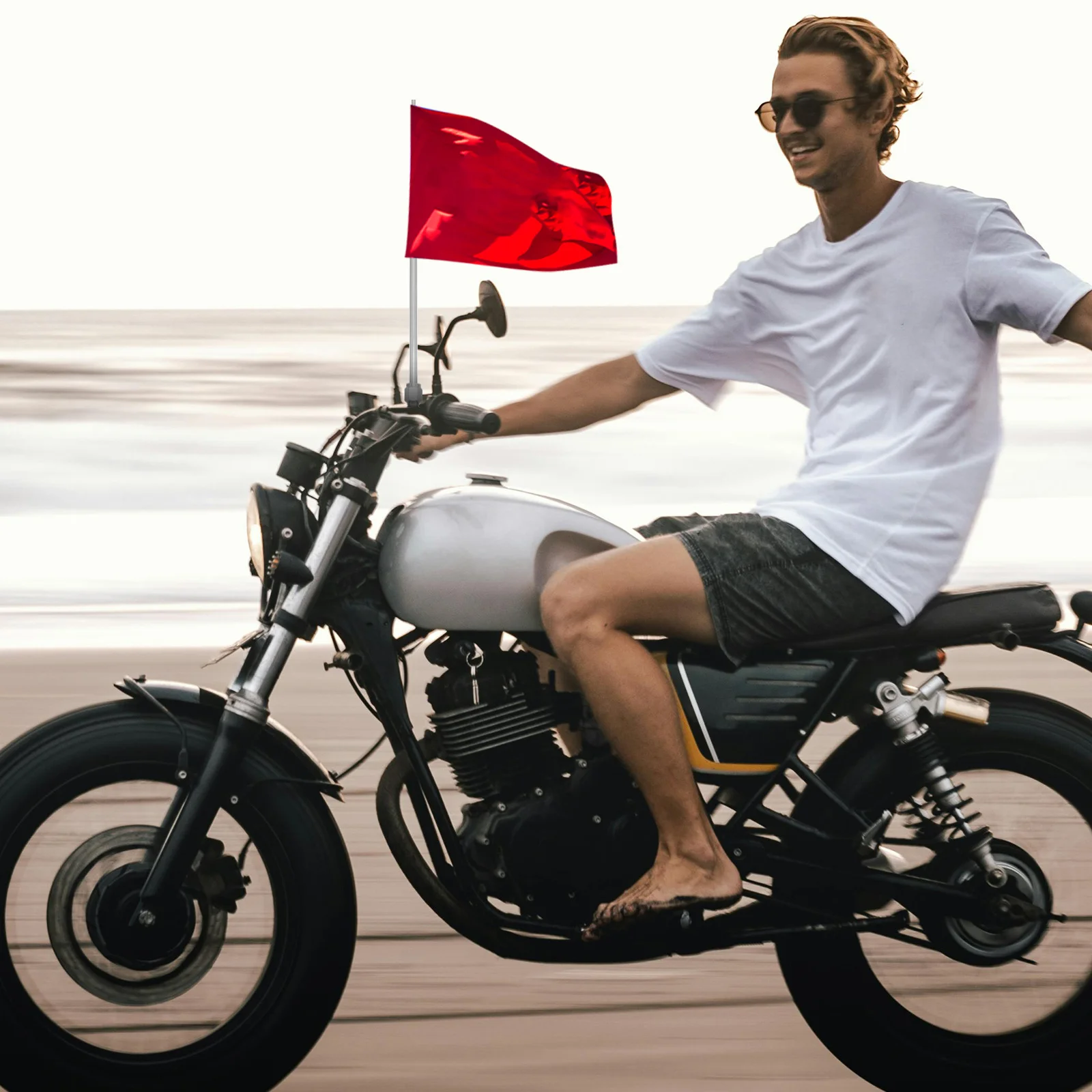 

Stainless Steel Telescopic Motorcycle Flagpole Bracket Suitable for 22mm Bars Adjustable Bike Handlebar Flagpole Off-Road Street